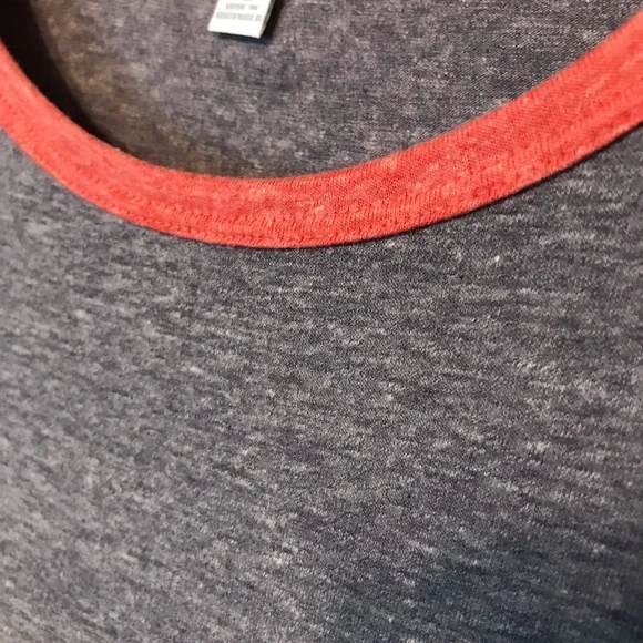 LuLaRoe ❤️Julia❤️ Casual Gray and Pink Women's Dress - Picture 3 of 7